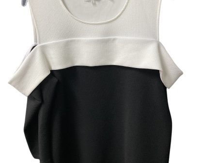 Top 3 4 Sleeve By Calvin Klein In Black & White, Size: Xl Discount