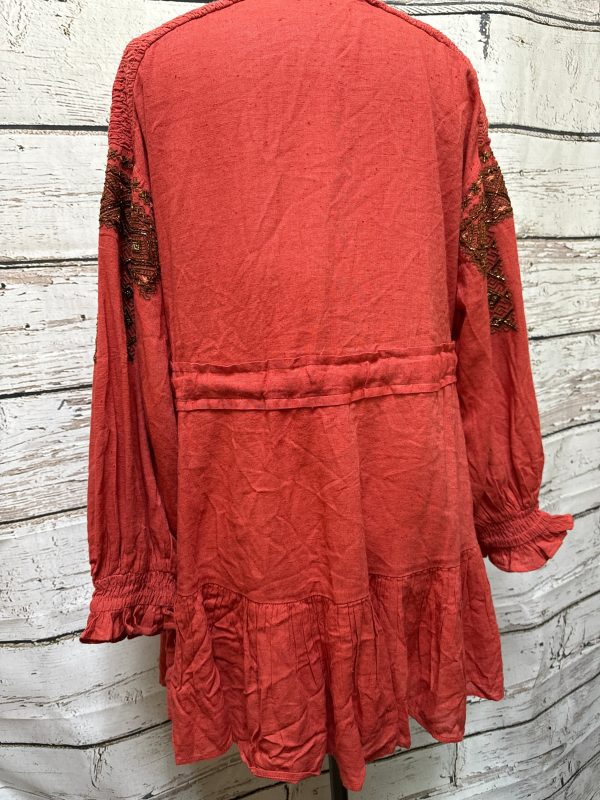 Tunic Long Sleeve By Free People In Orange, Size: S For Discount