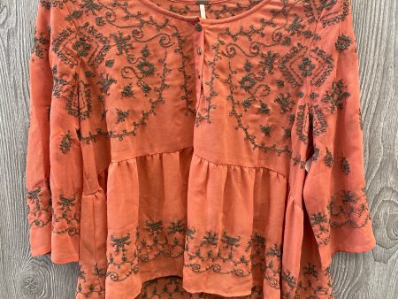 Top Long Sleeve By Free People In Orange, Size: S Hot on Sale