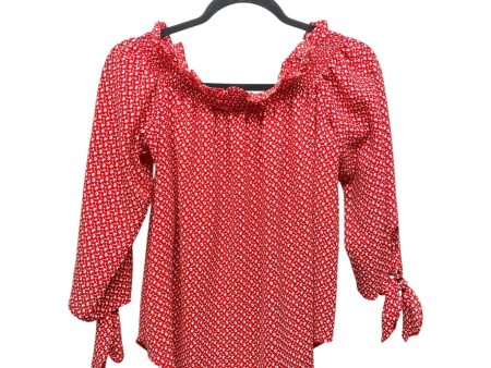 Top 3 4 Sleeve By Michael By Michael Kors In Red & White, Size: M Online now