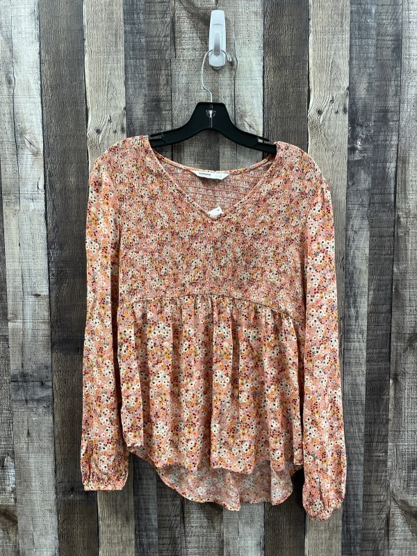 Top Long Sleeve By Sonoma In Orange, Size: S Cheap