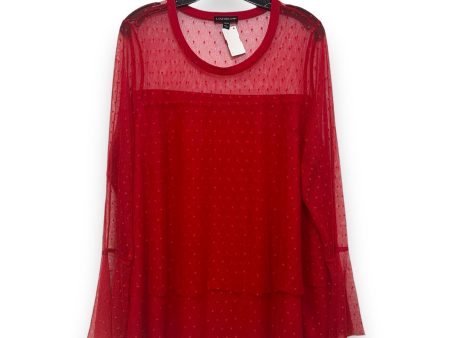 Top Long Sleeve By Lane Bryant In Red, Size: 22 24 Online