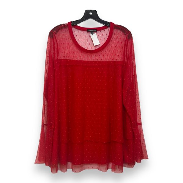 Top Long Sleeve By Lane Bryant In Red, Size: 22 24 Online