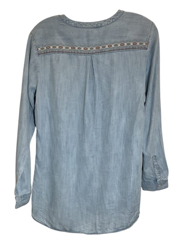 Tunic Long Sleeve By Eddie Bauer In Blue Denim, Size: S on Sale