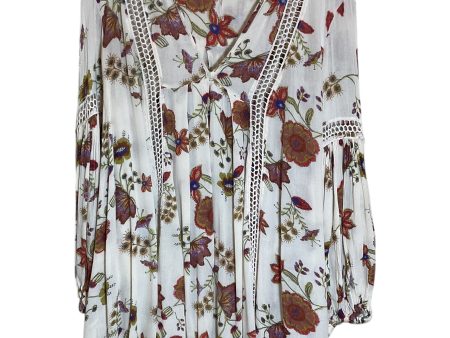 Tunic Long Sleeve By Free People In Floral Print, Size: Xs For Cheap