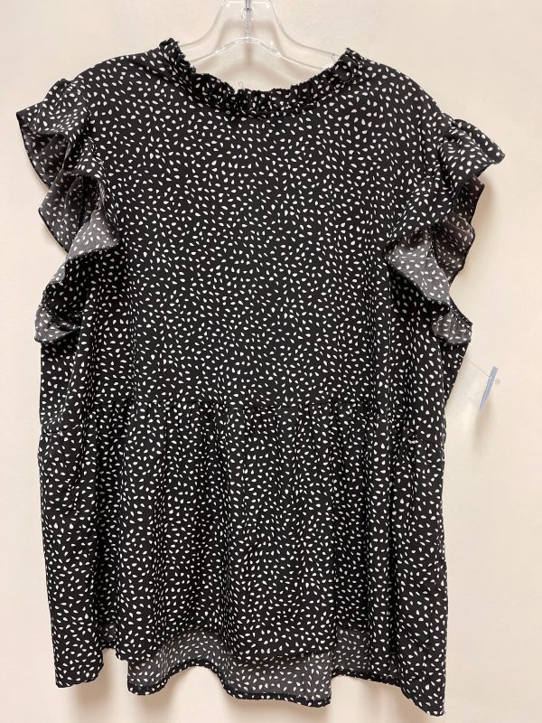 Top Short Sleeve By Shein In Black & White, Size: 3x Supply