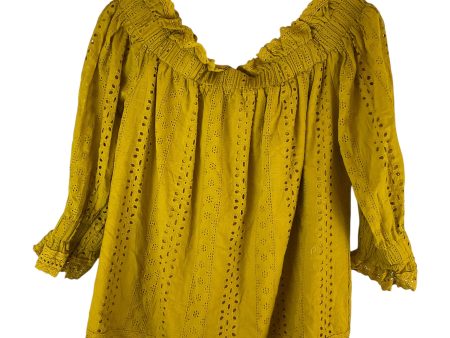 Top 3 4 Sleeve By Endless Rose In Yellow, Size: M Fashion