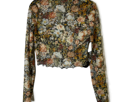 Top Long Sleeve By Shein In Floral Print, Size: M For Cheap