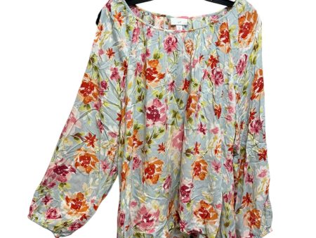 Cold Shoulder Top Long Sleeve By J. Jill In Floral Print, Size: 2x Cheap