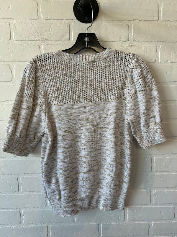 Sweater Short Sleeve By Anthropologie In Green & White, Size: Xs Cheap