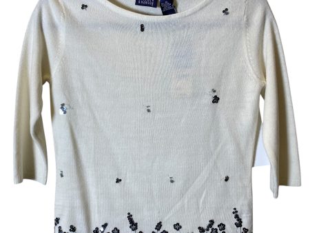 Sweater By Hillard And Hanson In Cream, Size: Xs Discount