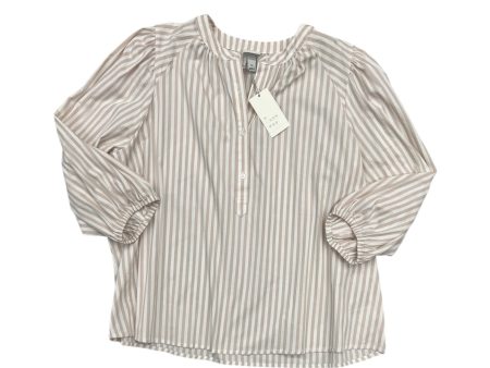 Top 3 4 Sleeve By A New Day In Striped Pattern, Size: Xl Online Sale