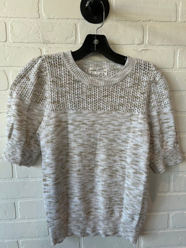 Sweater Short Sleeve By Anthropologie In Green & White, Size: Xs Cheap