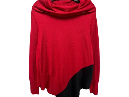 Asymmetrical Hem Sweater By Linda Matthews In Black & Red, Size: M Hot on Sale