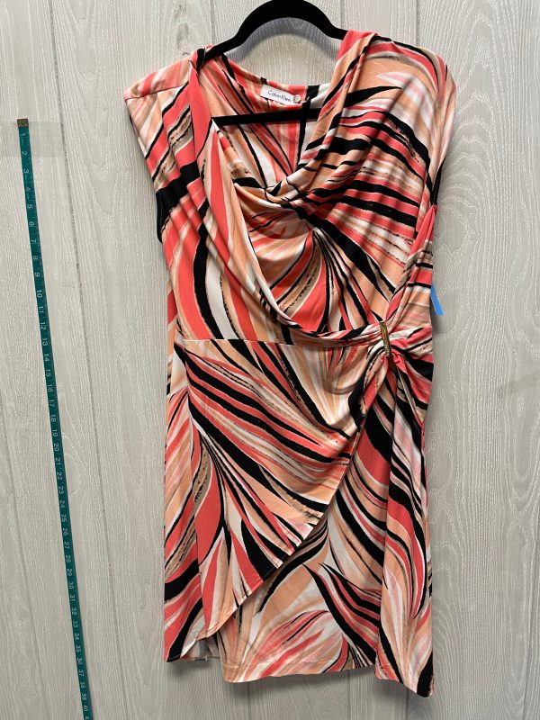 Dress Work By Calvin Klein In Orange & Pink, Size: Xl on Sale