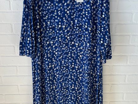 Dress Casual Maxi By M&S In Blue & White, Size: 2x Discount