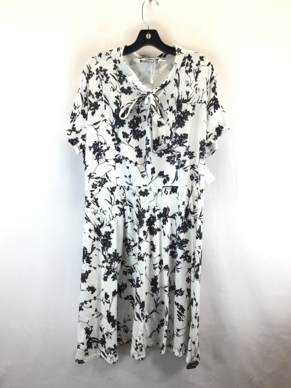 Dress Casual Midi By Clothes Mentor In Black & White, Size: 2x For Cheap