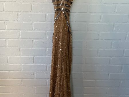 Dress Party Long By Adrianna Papell In Gold, Size: L For Cheap