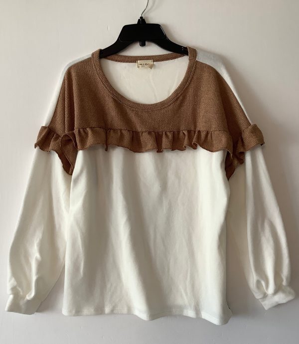 Sweater By Bibi In Cream & Tan, Size: Xl Fashion