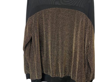 Top Long Sleeve By Shein In Black & Gold, Size: 1x Online Hot Sale