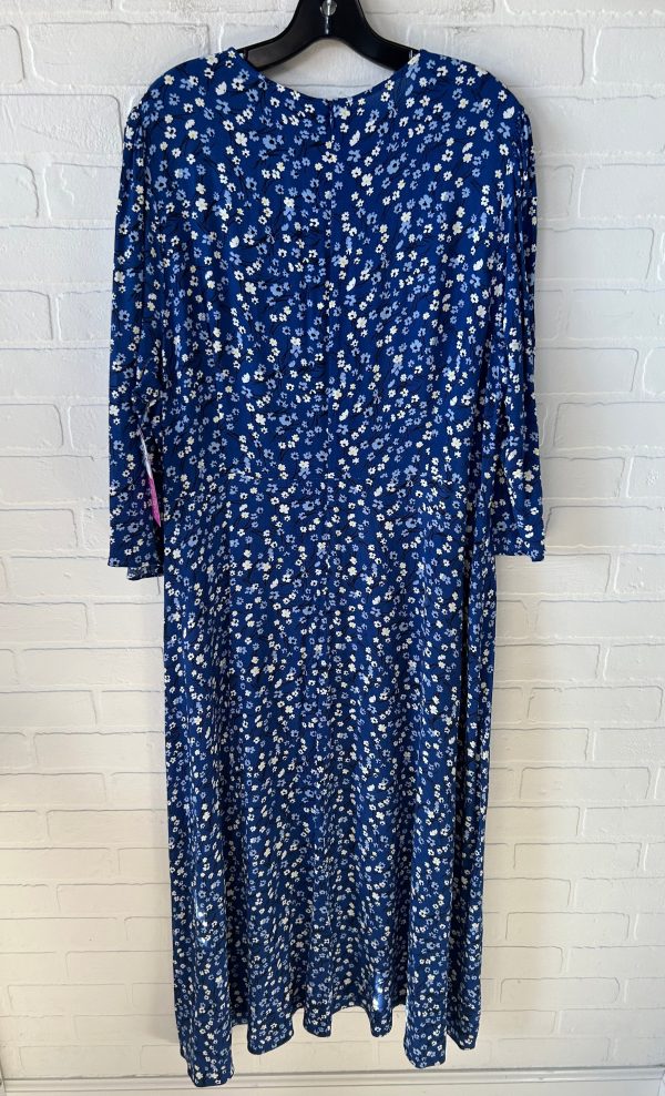 Dress Casual Maxi By M&S In Blue & White, Size: 2x Discount