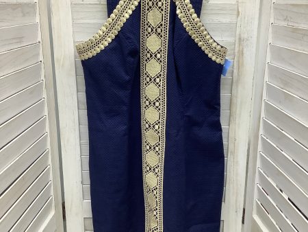 Dress Party Midi By Lilly Pulitzer In Blue & Gold Hot on Sale