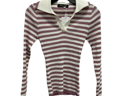 Sweater By Clothes Mentor In Purple & White, Size: S Discount