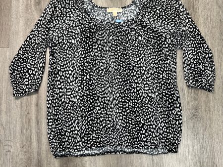 Top 3 4 Sleeve By Michael Kors In Black & White, Size: L For Cheap