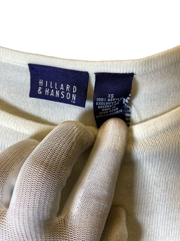 Sweater By Hillard And Hanson In Cream, Size: Xs Discount