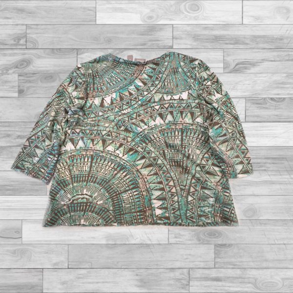 Top 3 4 Sleeve By Chicos In Green, Size: 2 Online