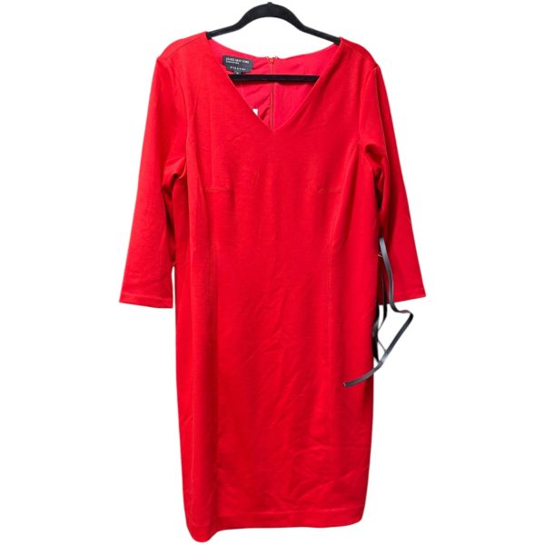 Dress Work By Jones New York In Red, Size: 16 For Discount