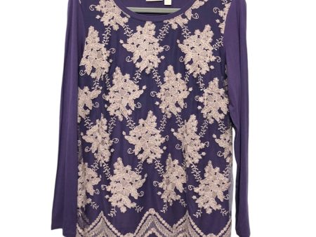 Tunic Long Sleeve By Logo In Purple, Size: S Online Sale