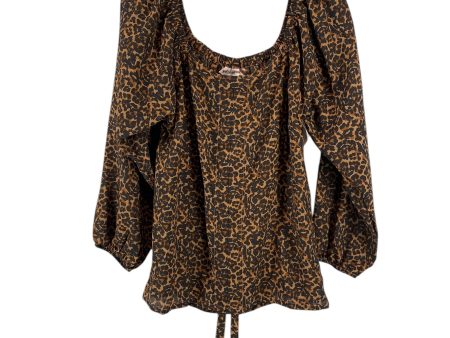 Top 3 4 Sleeve By Clothes Mentor In Animal Print, Size: S For Cheap