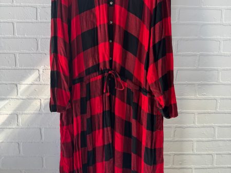 Dress Casual Maxi By Maurices In Black & Red, Size: 3x Fashion