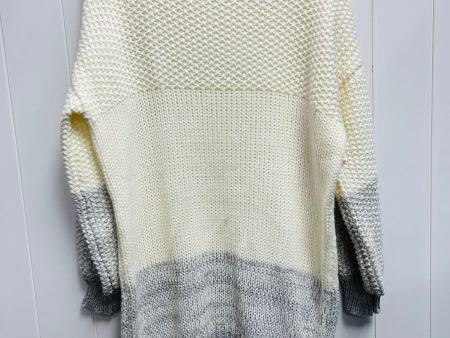 Sweater By Clothes Mentor In Grey & White, Size: L For Discount