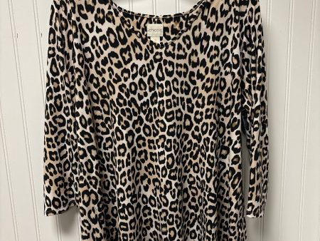 Top 3 4 Sleeve By Chicos In Leopard Print, Size: L on Sale