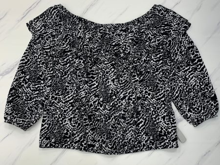 Top 3 4 Sleeve By Michael By Michael Kors In Black & White, Size:2X Cheap